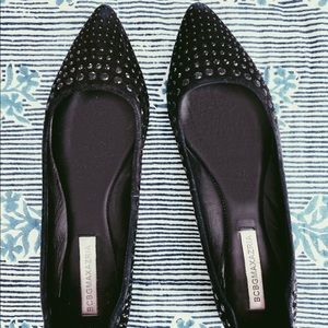 Black beaded BCBG flats